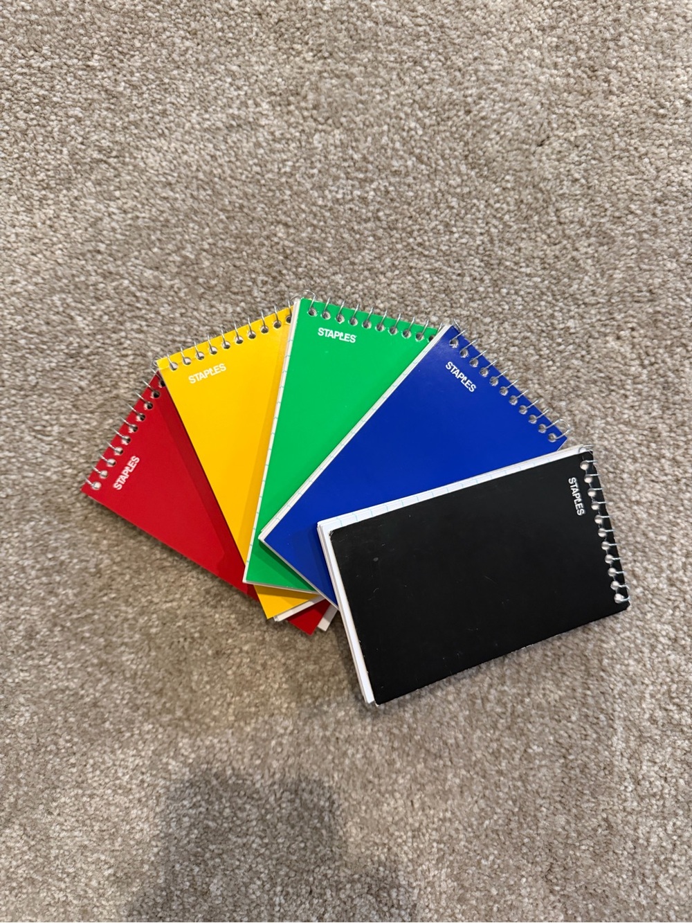 Staples Spiral Pocket Notebooks - Assorted Colors (5-Pack)